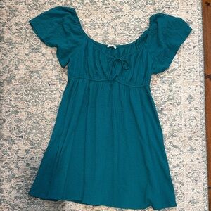 Teal Milkmaid Dress
